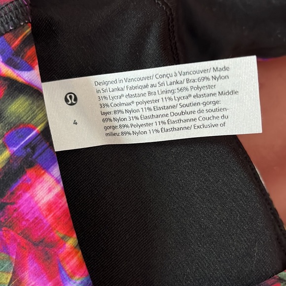 Lululemon Energy Bra - Medium Support - pink multi colour - Picture 3 of 3